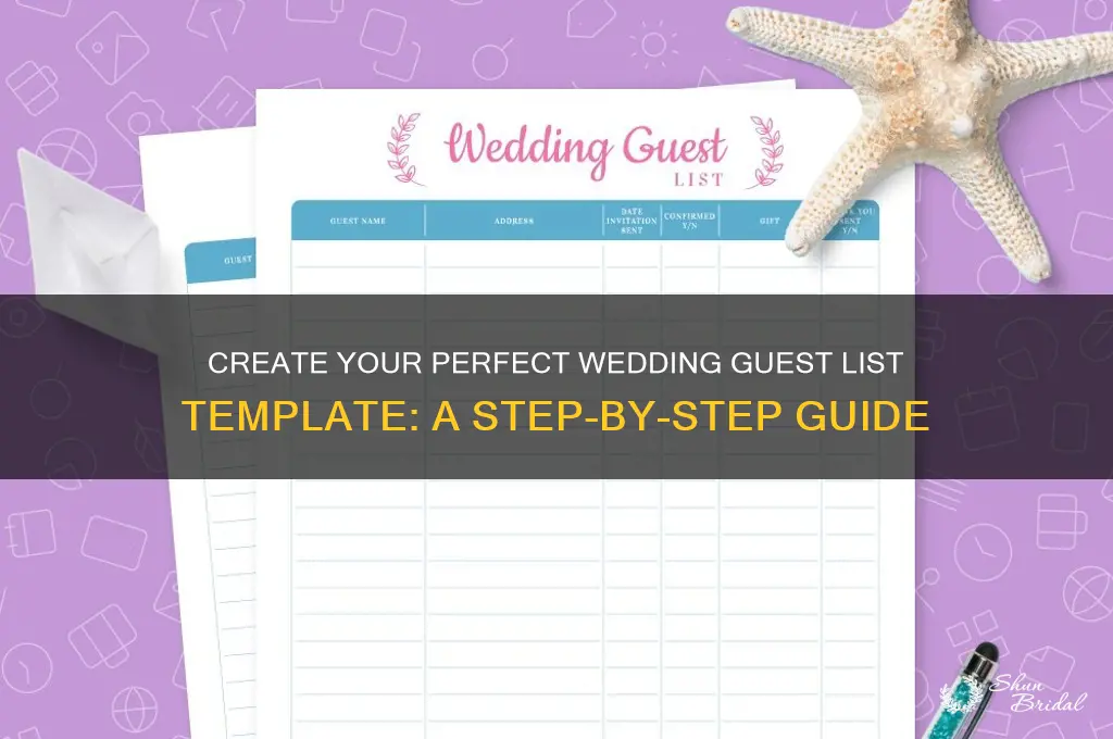 how to start a wedding guest list template