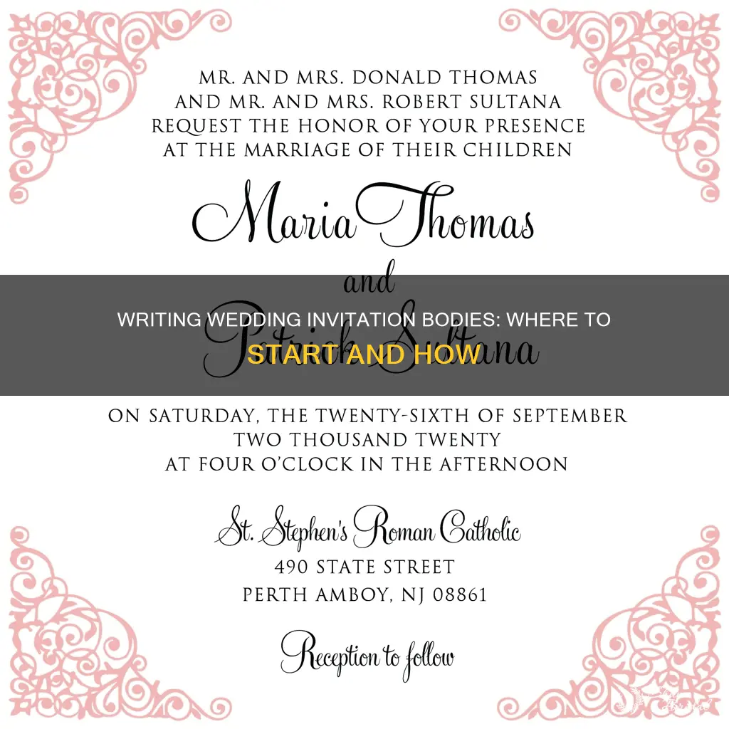 how to start writing the body of wedding invitation