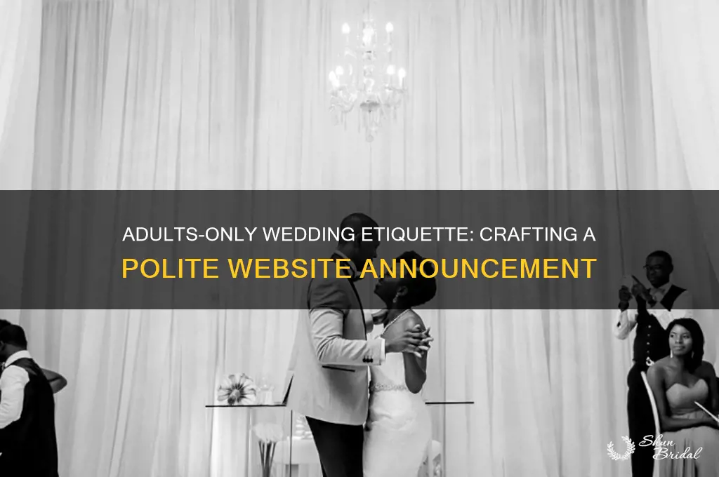 how to state adult only on wedding website