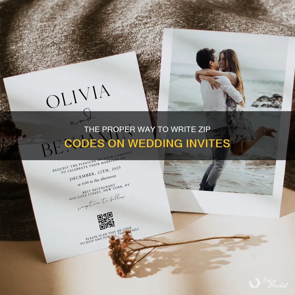 how to state the zip code on a wedding invitation