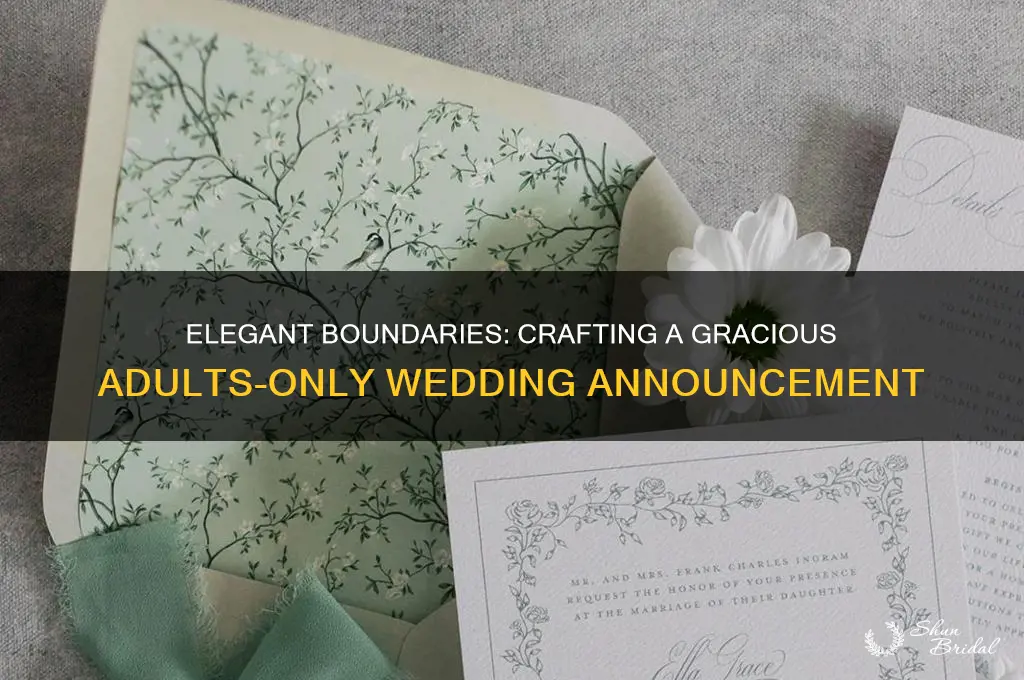 how to state your wedding is adults only