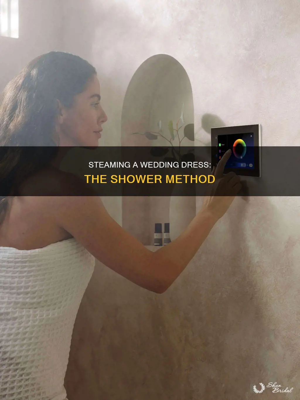 how to steam a wedding dress in the shower