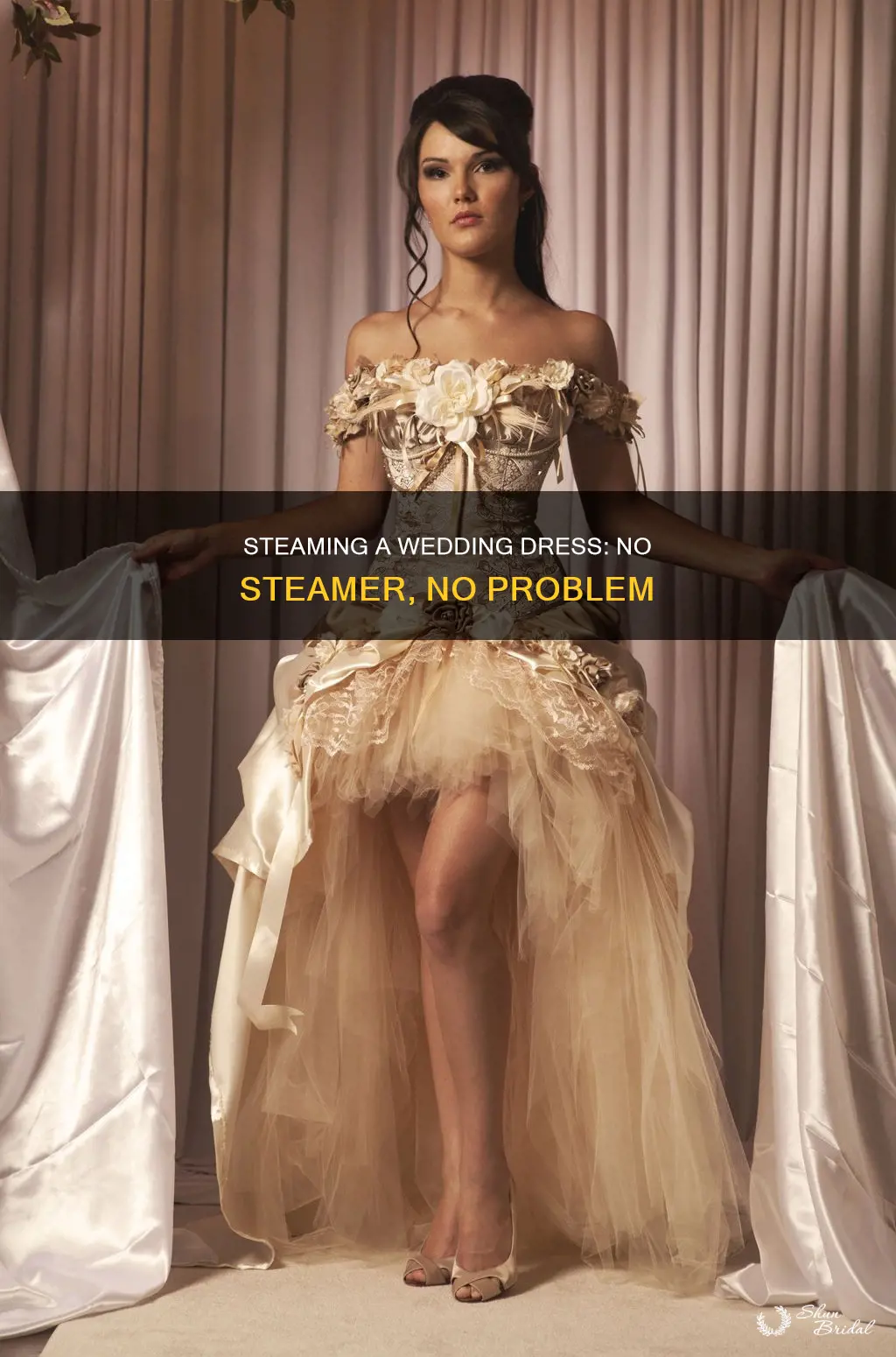 how to steam a wedding dress without a steamer