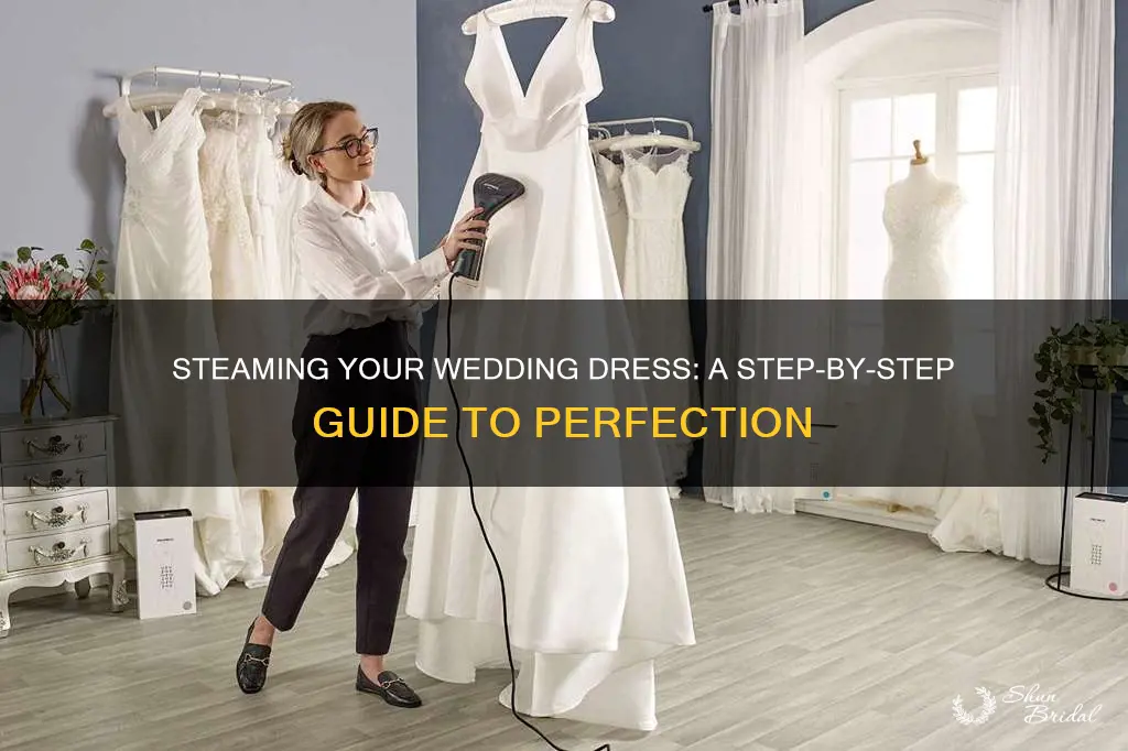 how to steam creases out of wedding dress