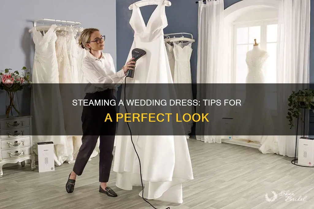 how to steam wrinkles out of a wedding dress