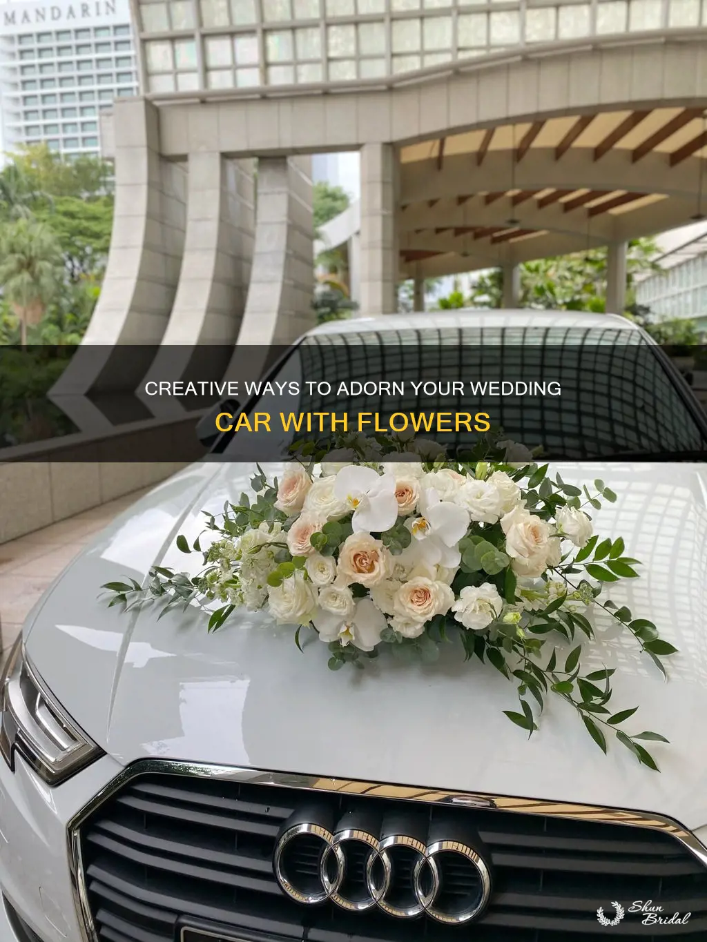 how to stick flowers to wedding car