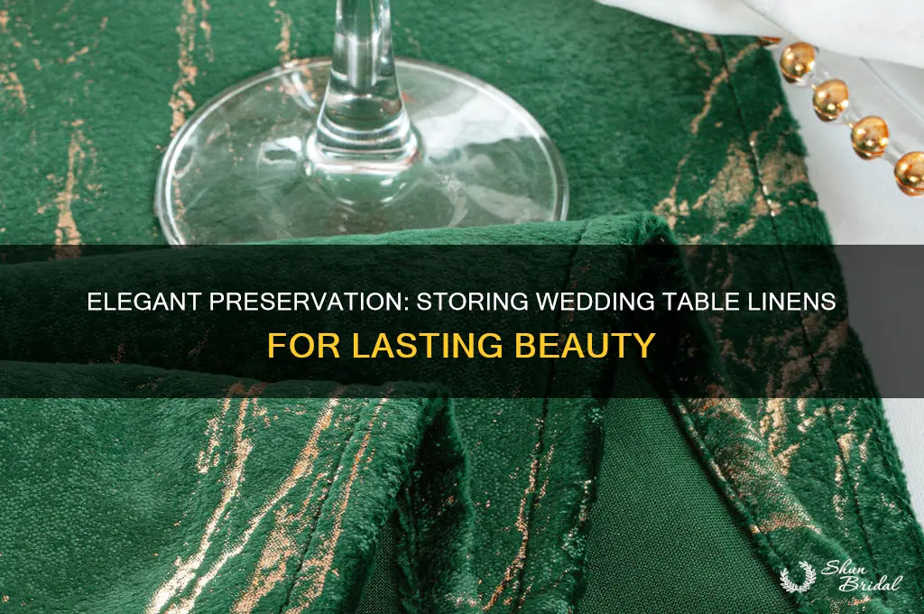 how to store table linens for wedding