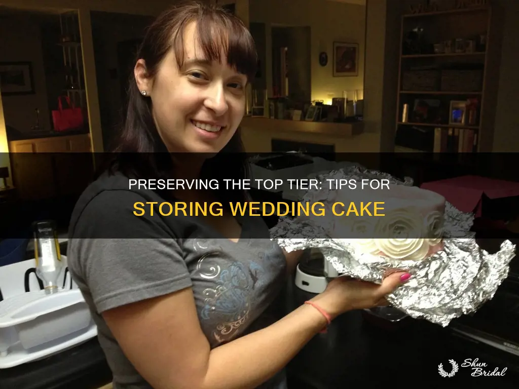 how to store the top tier of a wedding cake