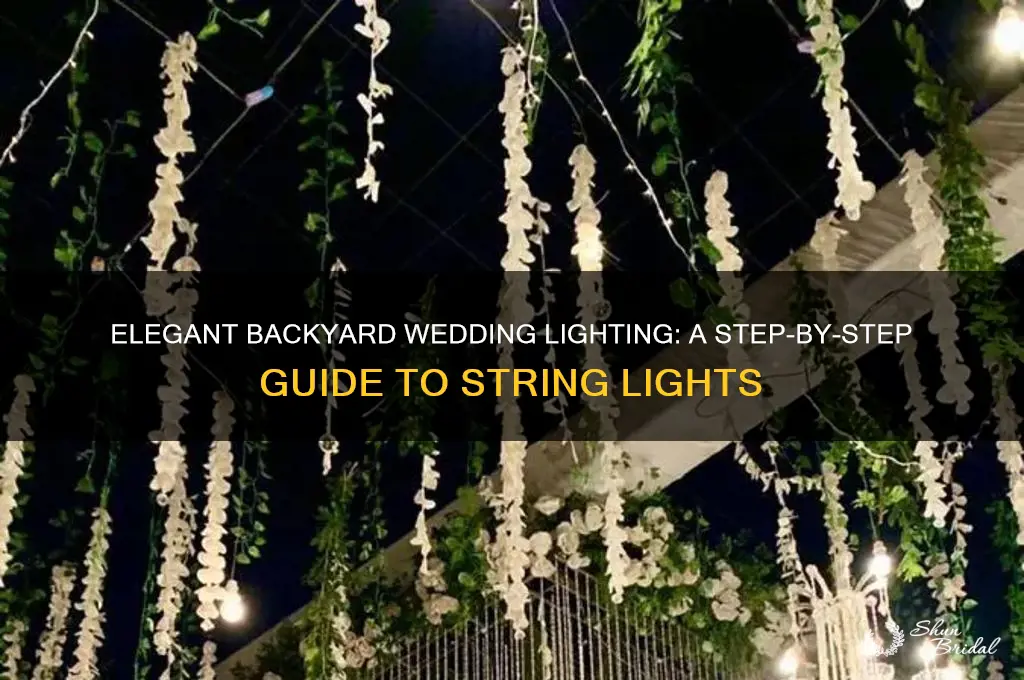 how to string lights for a backyard wedding