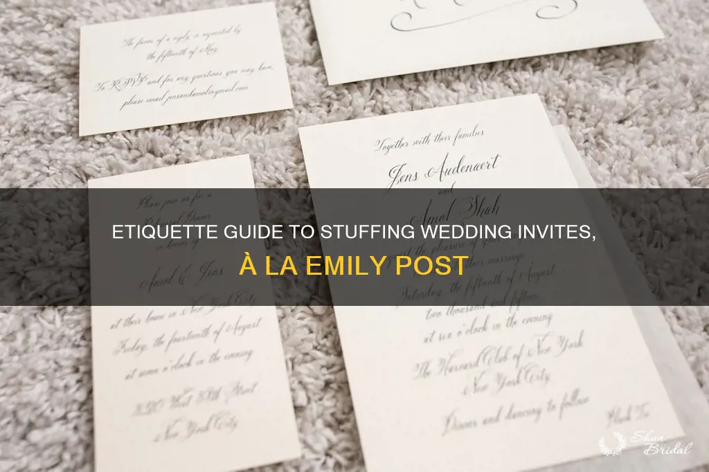 how to stuff wedding invitations emily post