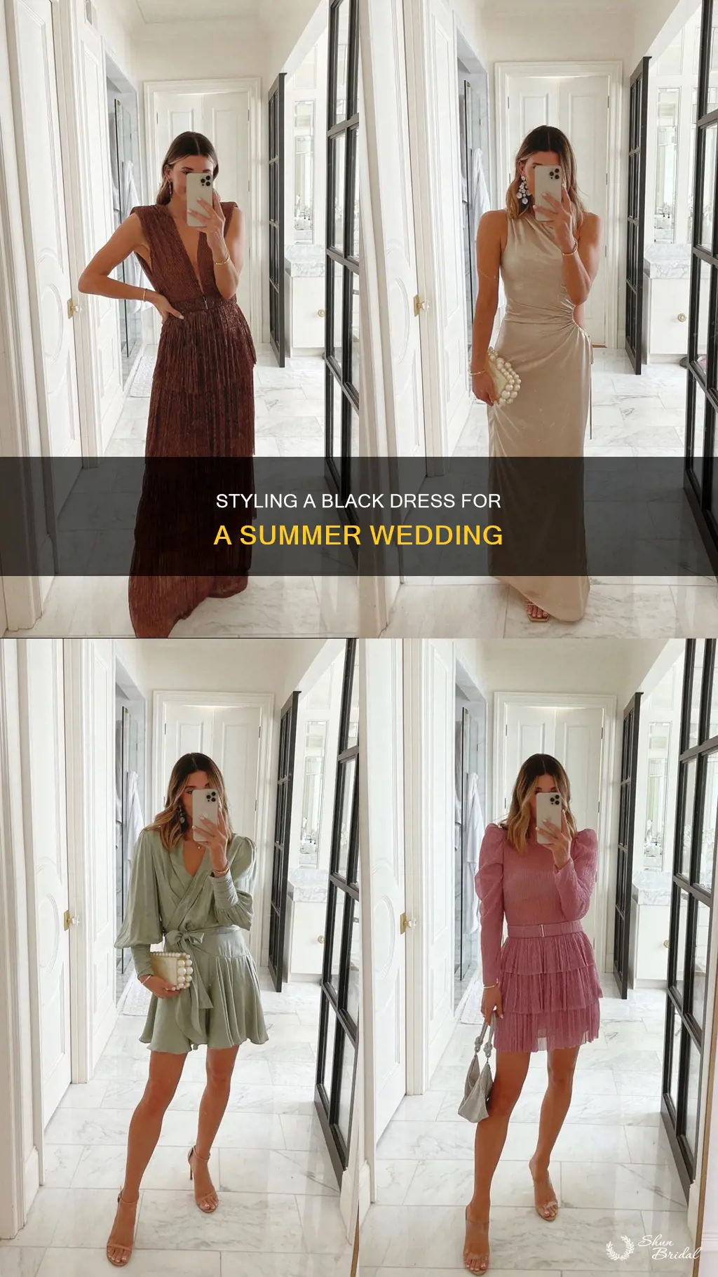 how to style a black dress for a summer wedding