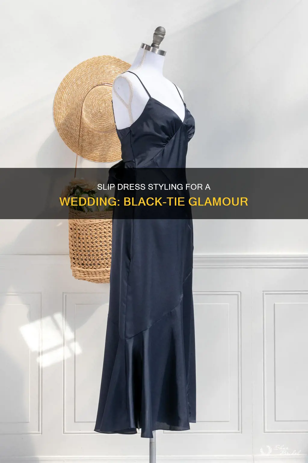 how to style a black slip dress for a wedding