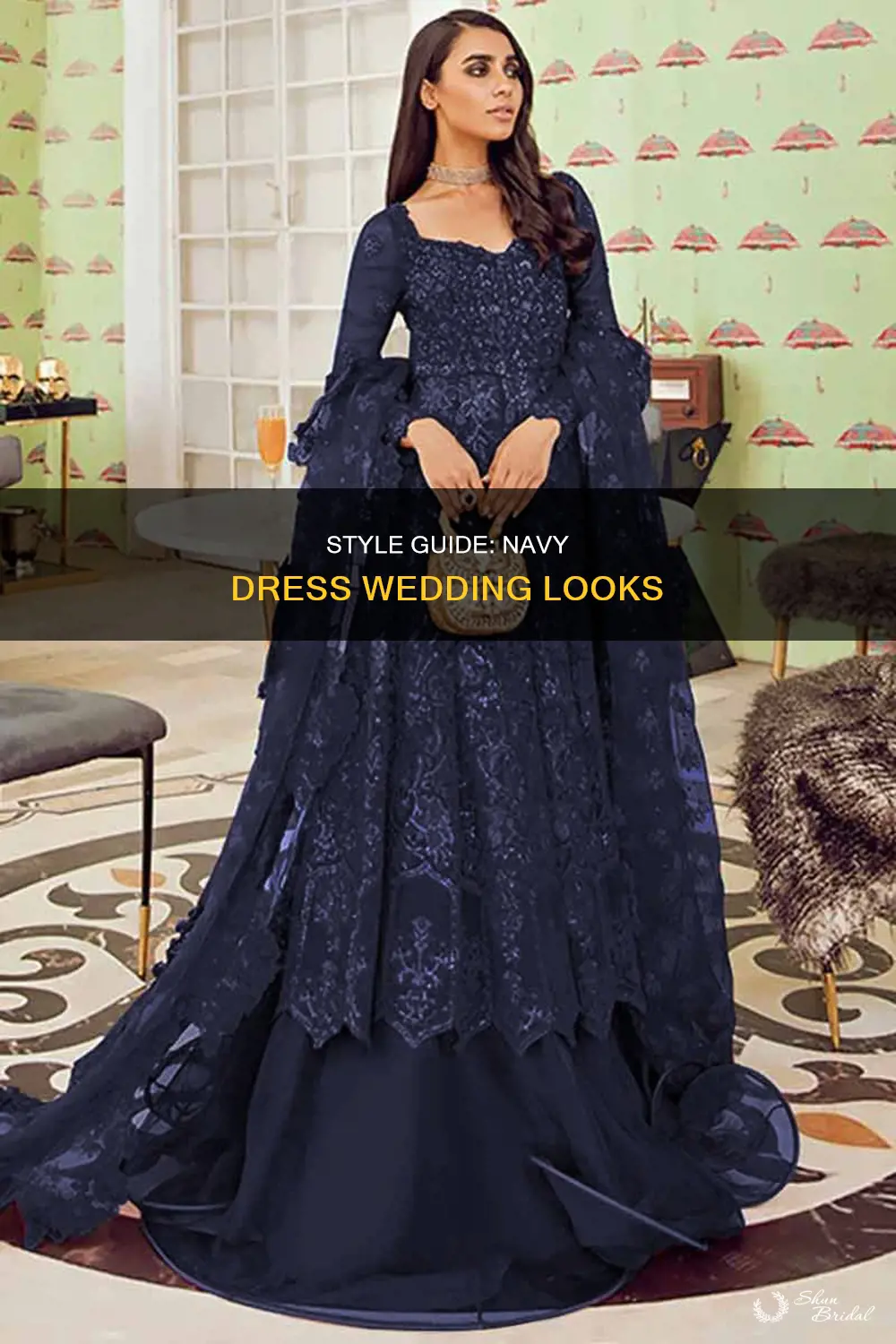 how to style a navy dress for a wedding