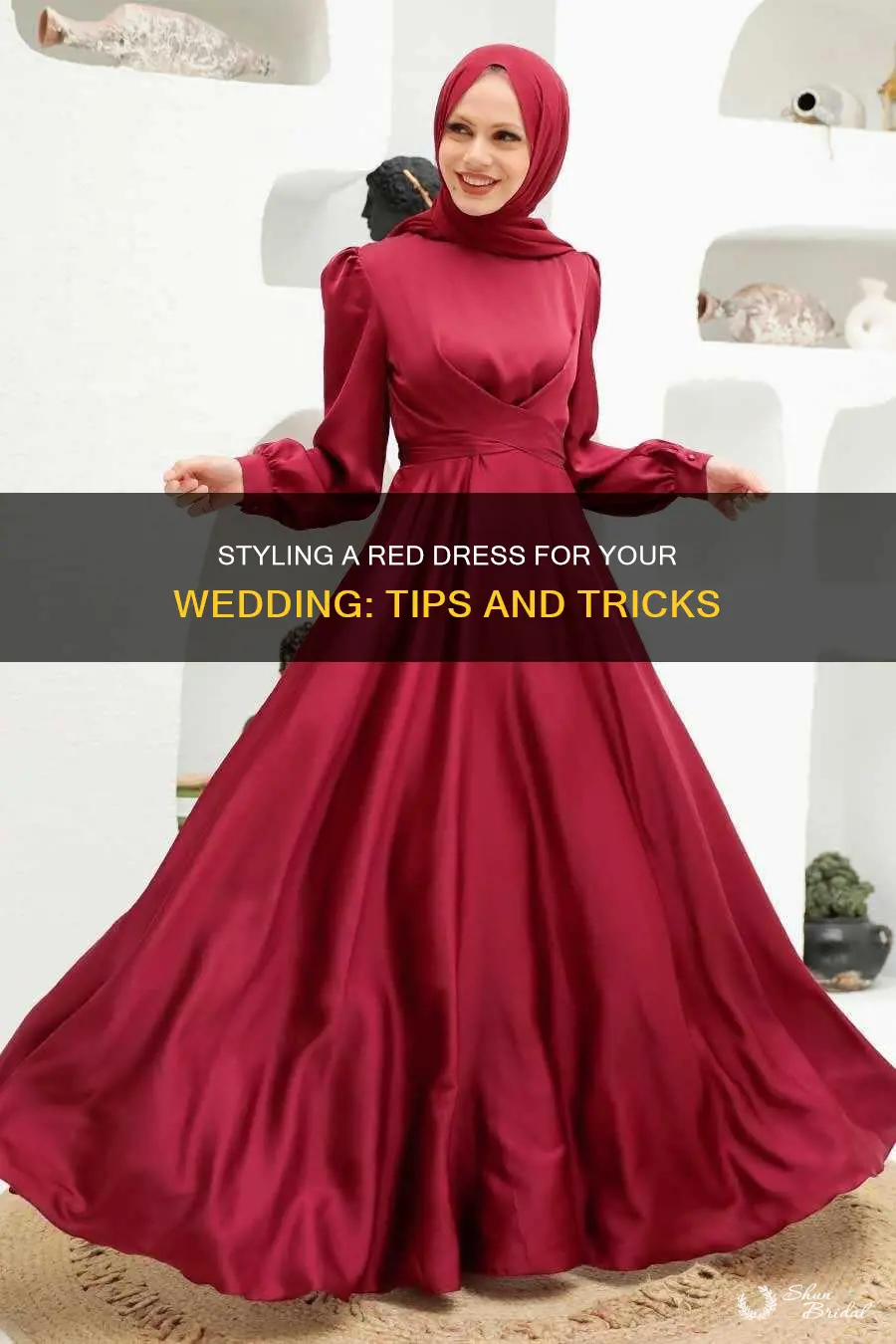 how to style a red dress for a wedding