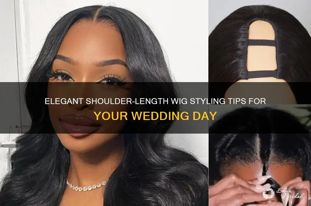 how to style a shoulder length wig wedding