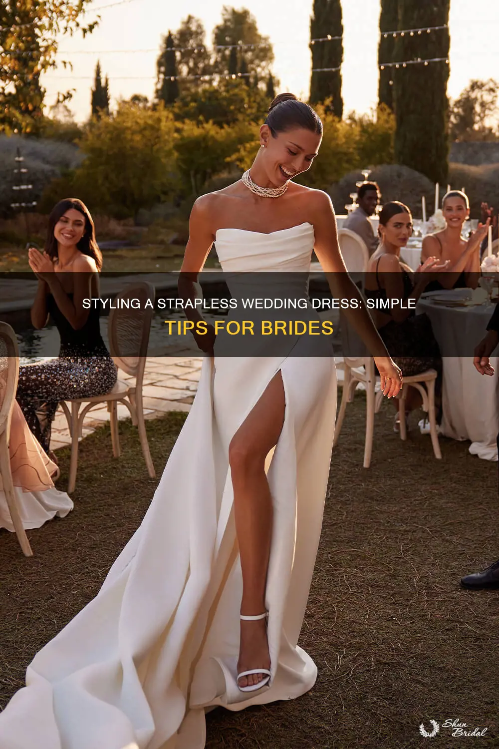 how to style a strapless wedding dress