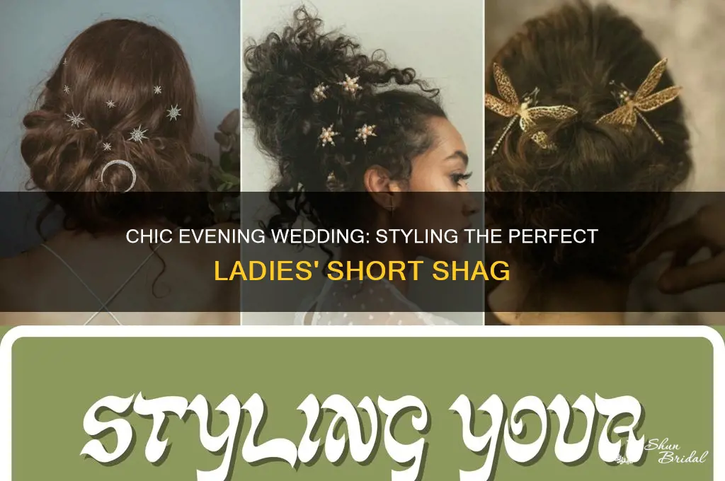 how to style ladies short shag for evening wedding