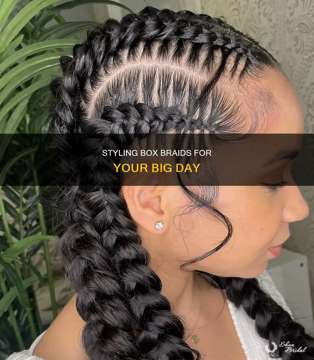 how to style long box braids for a wedding