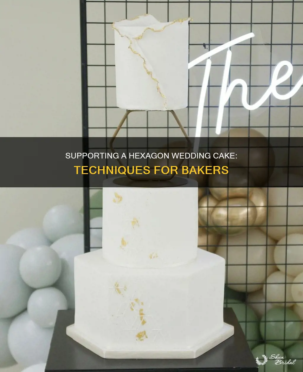 how to support a hexagon wedding cake