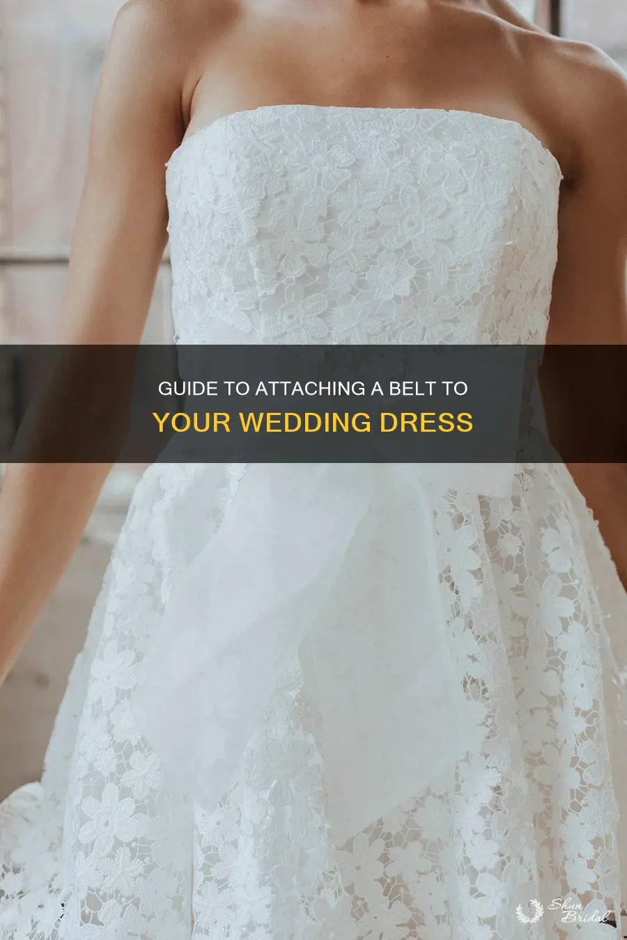 how to tack a belt onto a wedding dress