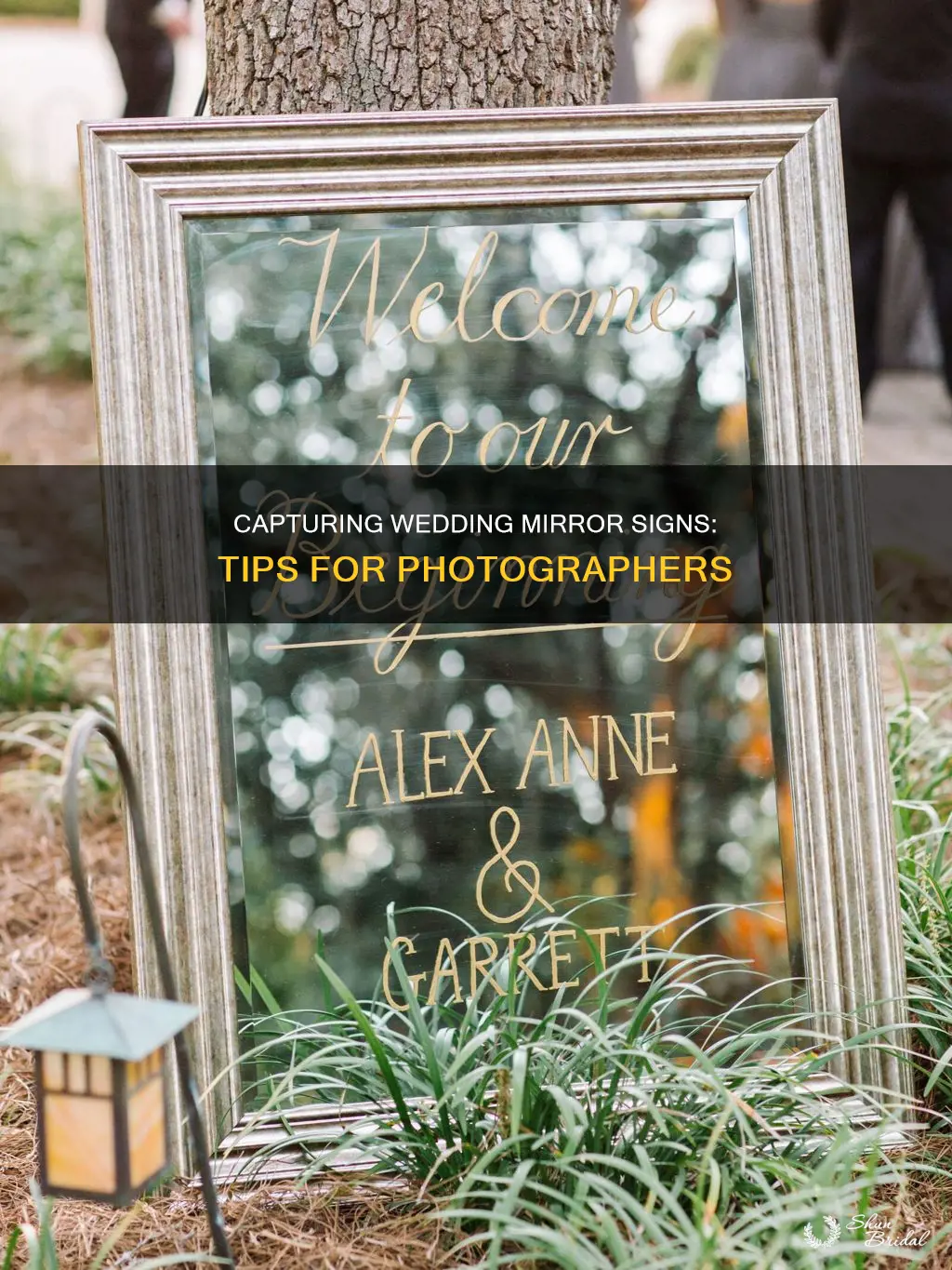 how to take a photo of wedding mirror sign