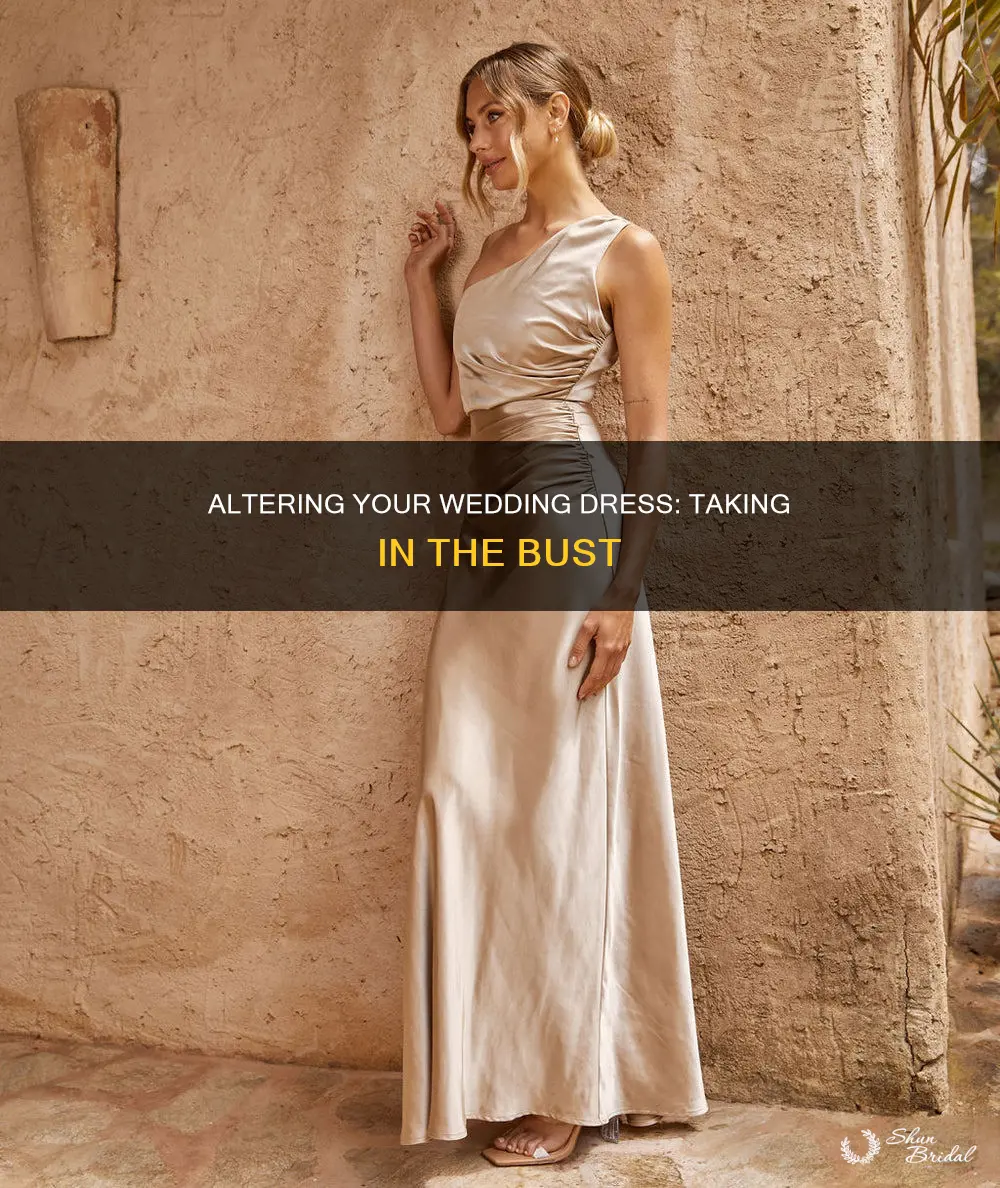 how to take in a wedding dress bust