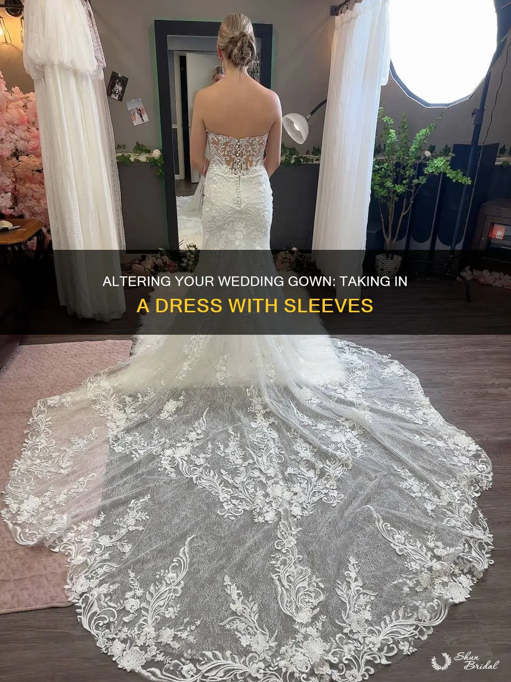 how to take in a wedding dress with sleves