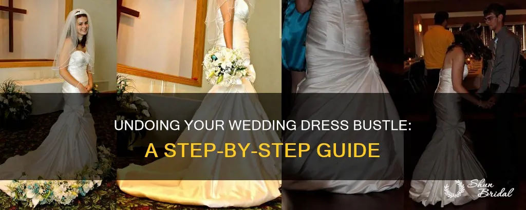 how to take out wedding dress bustle