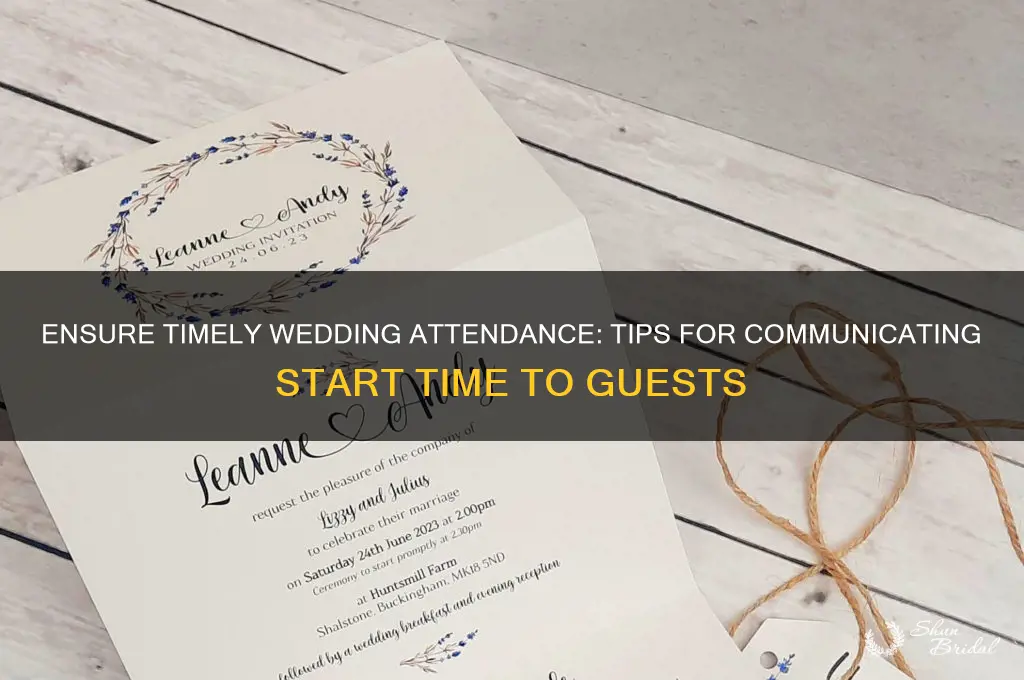 how to tell guests wedding starts on time