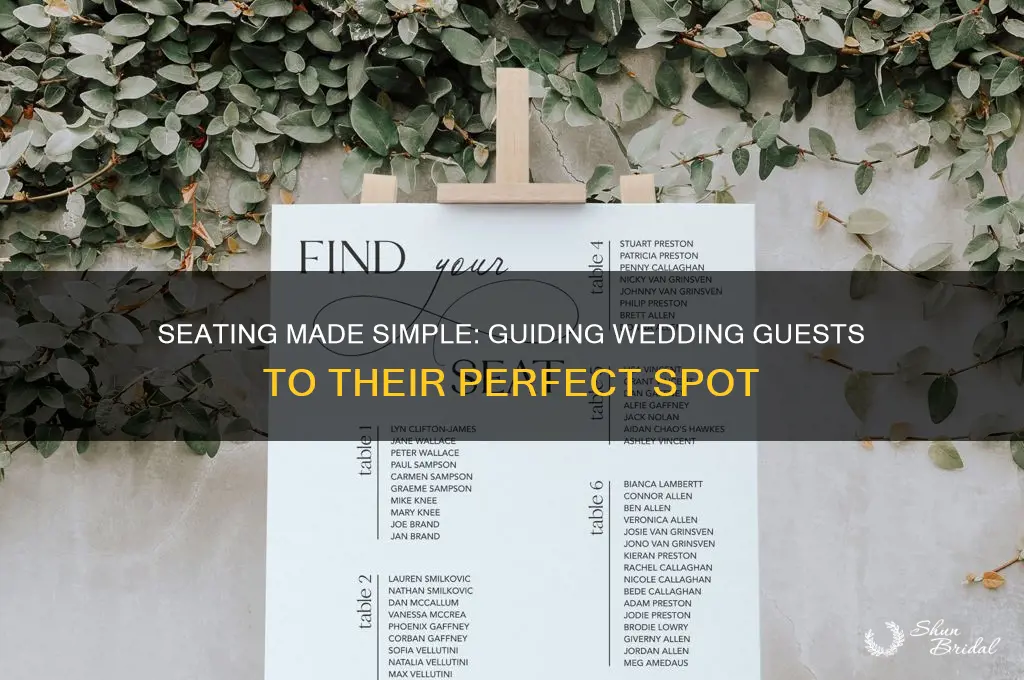 how to tell wedding guests where to sit