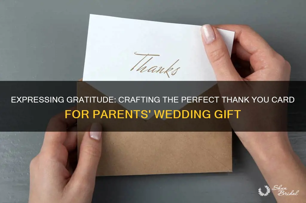 how to thank card for parents fror wedding gift