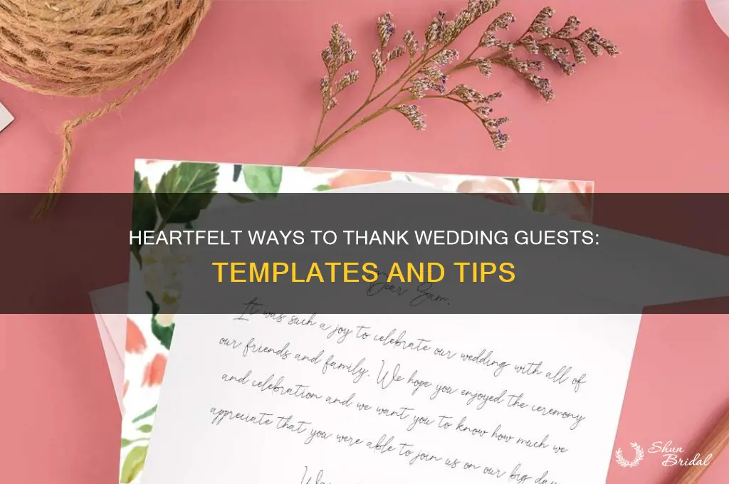 how to thank guests for coming to wedding template