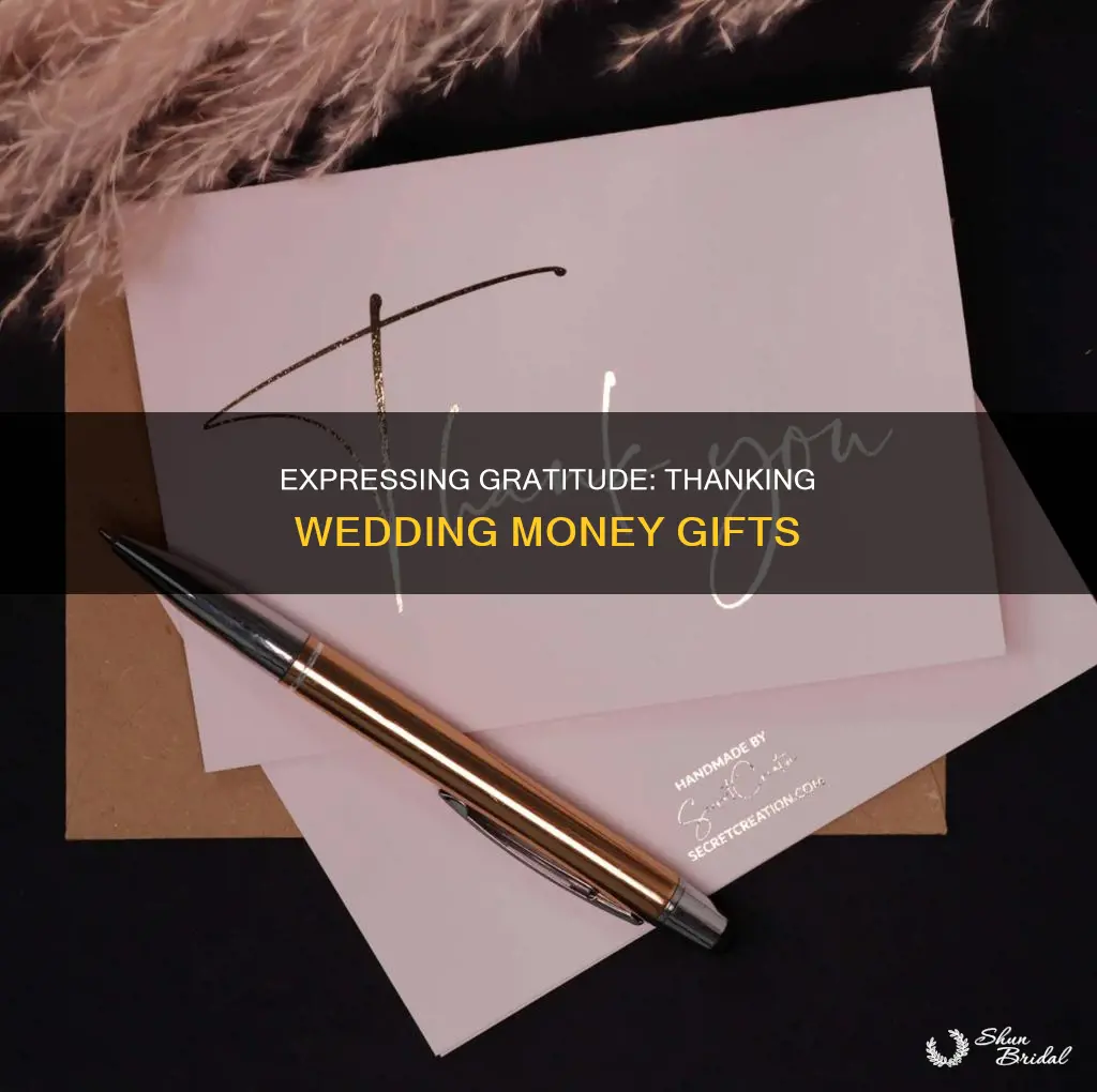 how to thank someone for money wedding
