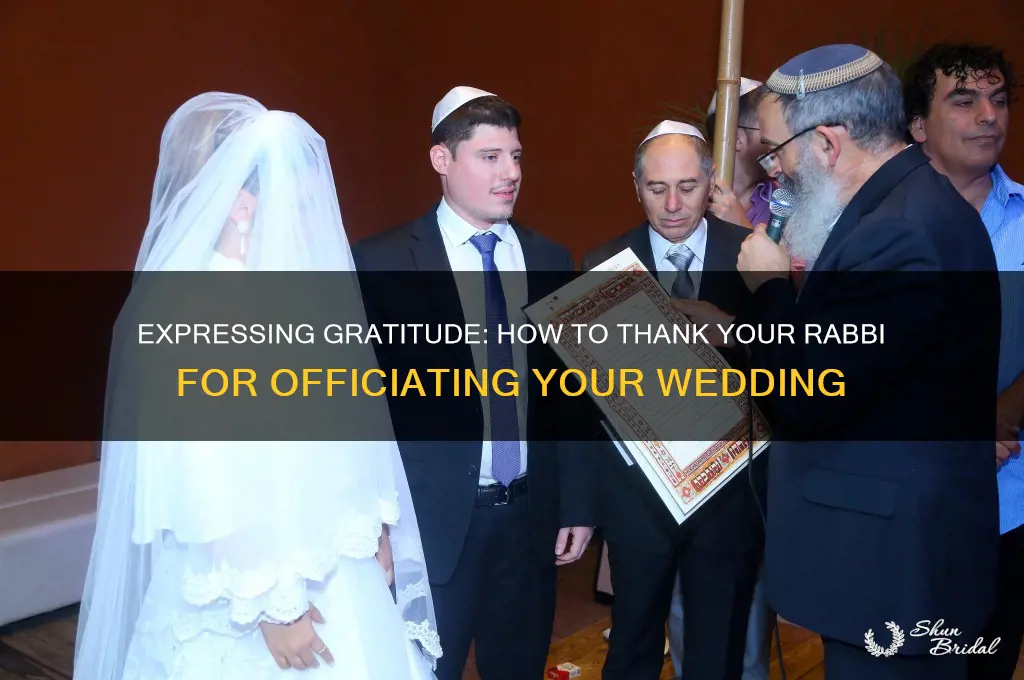 how to thank the rabbi for officiating the wedding