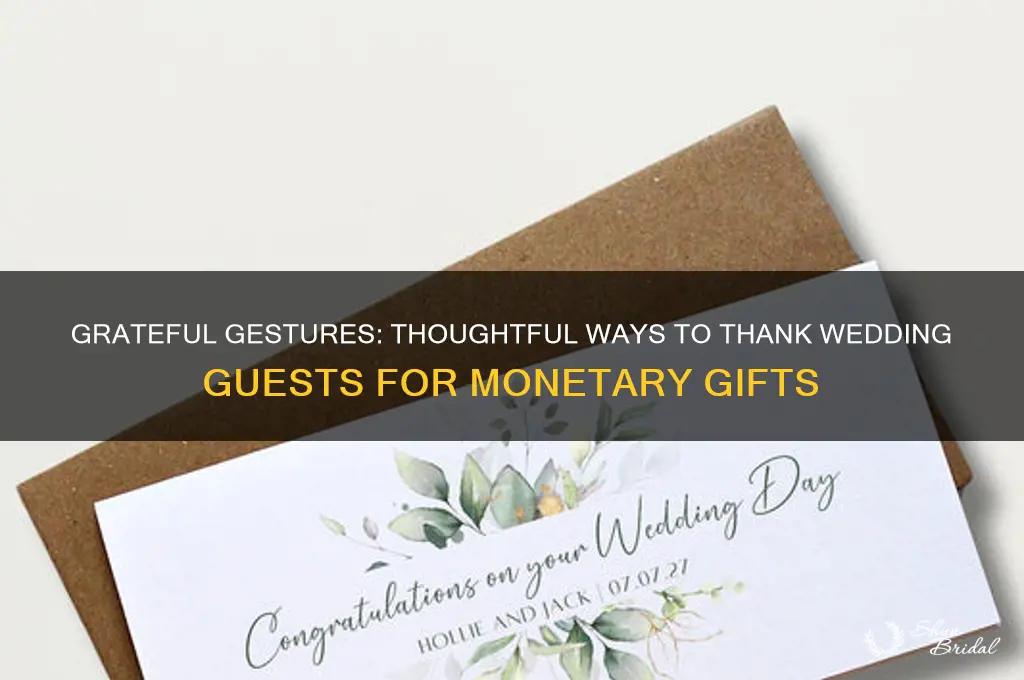 how to thank wedding guest for money