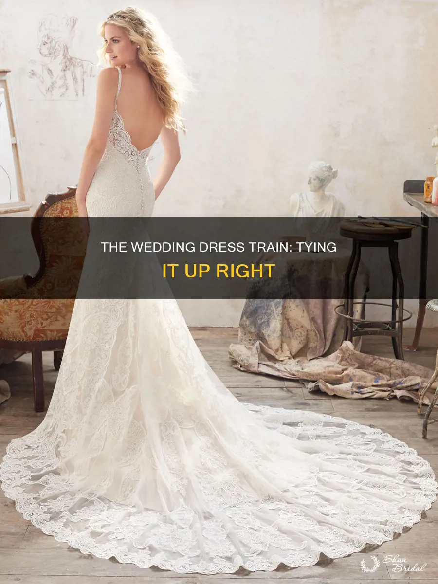how to tie a wedding dress train up