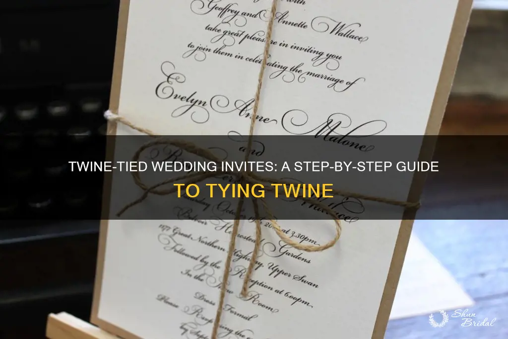 how to tie twine around wedding invitations