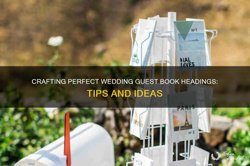 how to title your heading for a wedding guest book