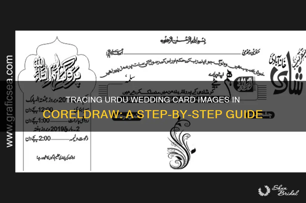 how to trace image wedding card urdu format in corel
