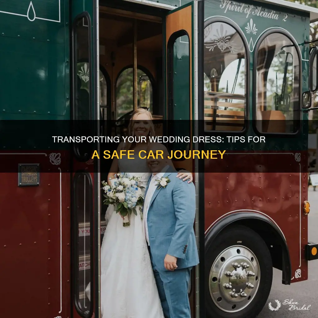how to transport a wedding dress in a car