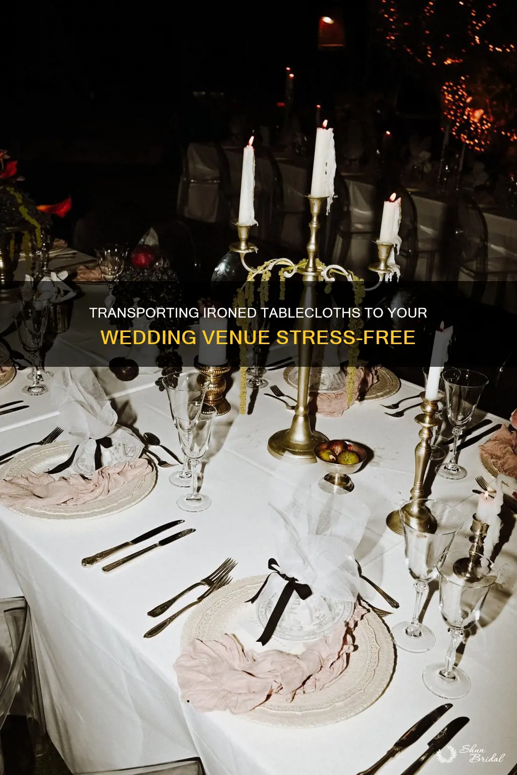 how to transport ironed tablecloths to wedding venue