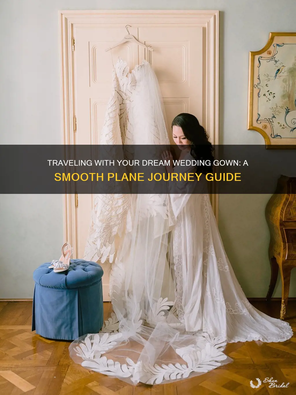 how to travel with wedding gown on a plane