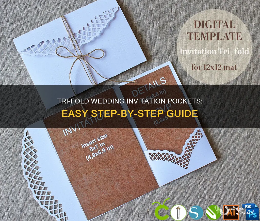 how to tri fold wedding invitations with pocket