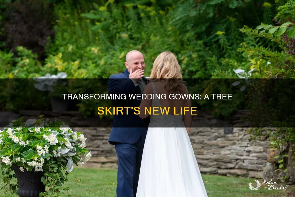 how to turn wedding dress into tree skirt