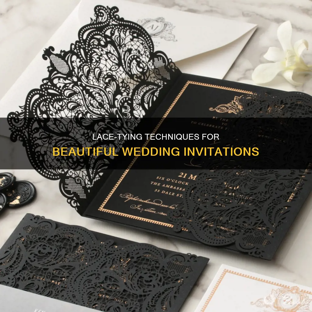 how to tye lace on wedding invitation