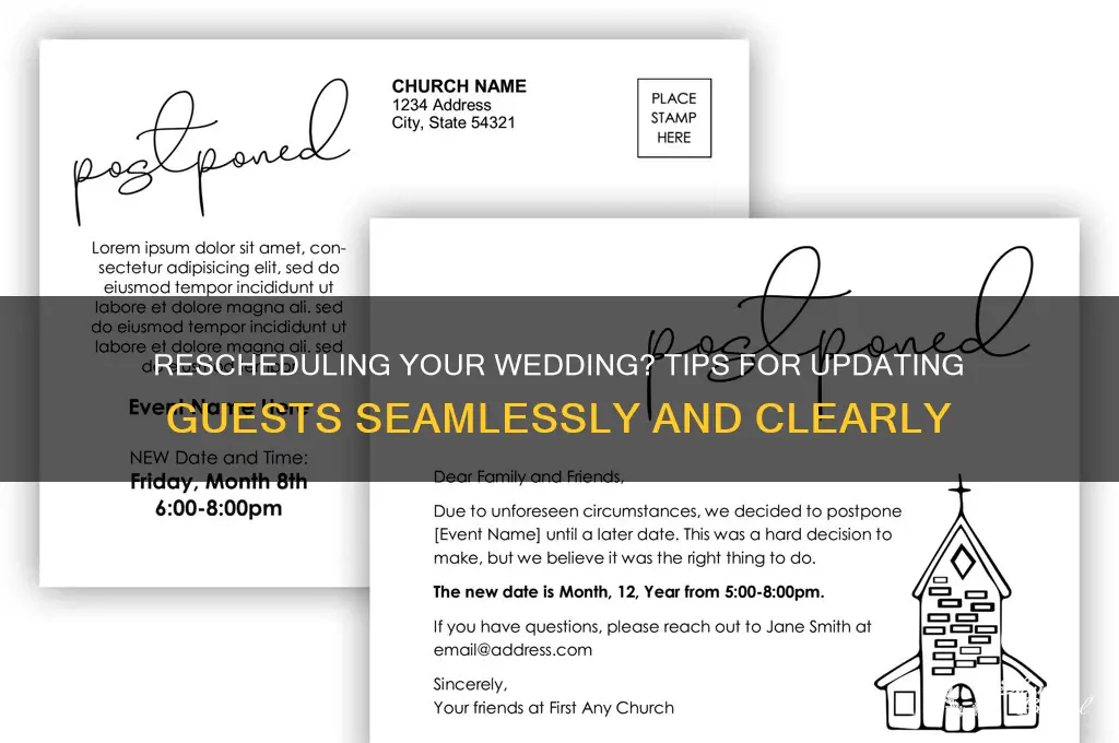 how to update guests when wedding is rescheduled