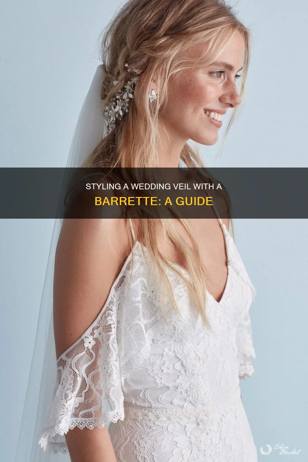 how to use a barrette with a wedding veil