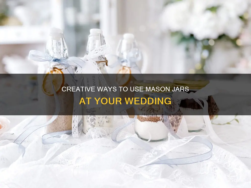 how to use mason jars at a wedding