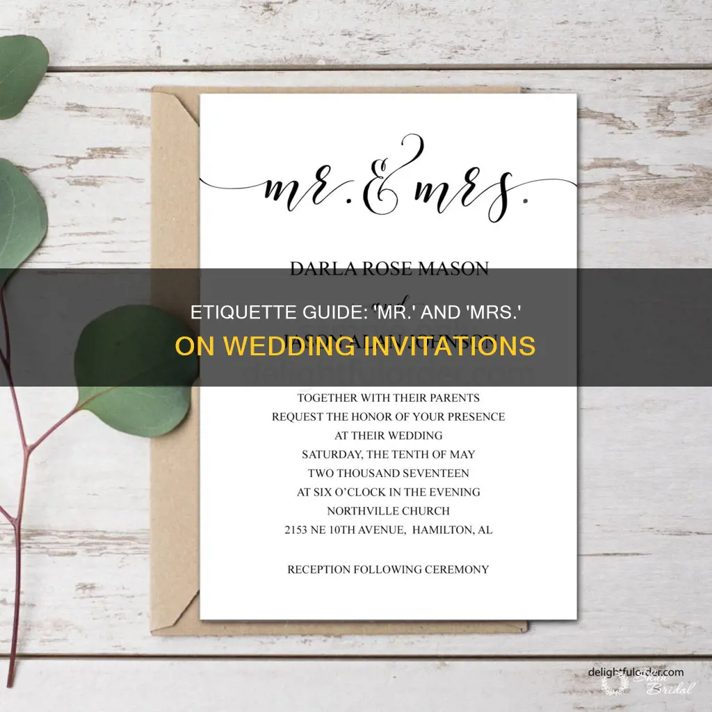 how to use mr and mrs on wedding invitation