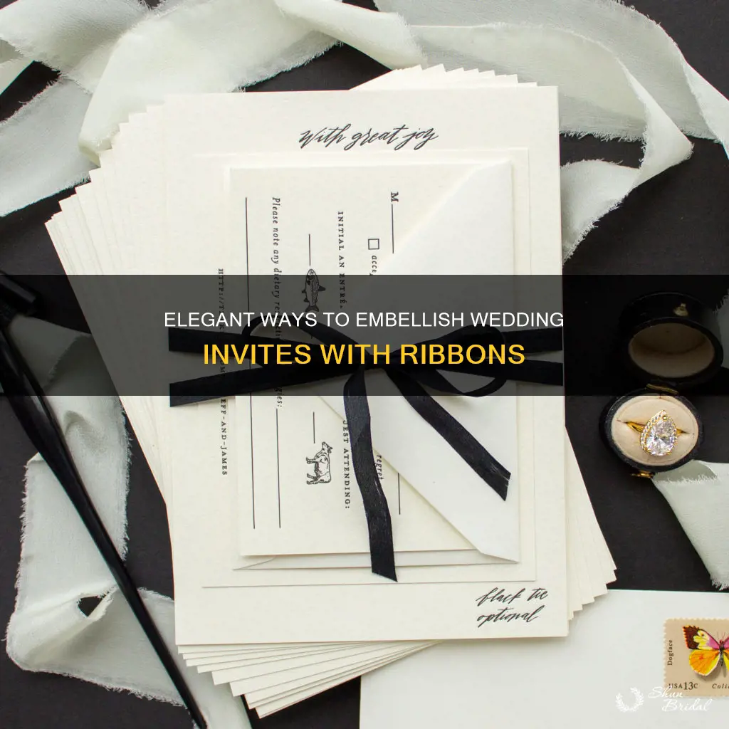 how to use ribbon on wedding invitations